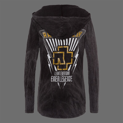 Rammstein Frauen Kapuzen Longsleeve ”Eine Legende Rammstein Kapuzenpullover, Frauen Lava Logo schwarz